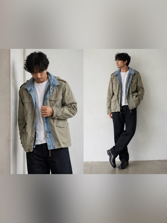 Obey Other - Obey Men's Military Field Jacket in Olive with Light Blue Lining